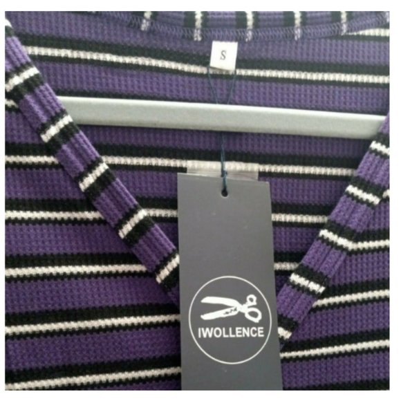 Women's SMALL V-Neck Button Front Tie Knot Waffle Knit Tunic NEW - Picture 4 of 5